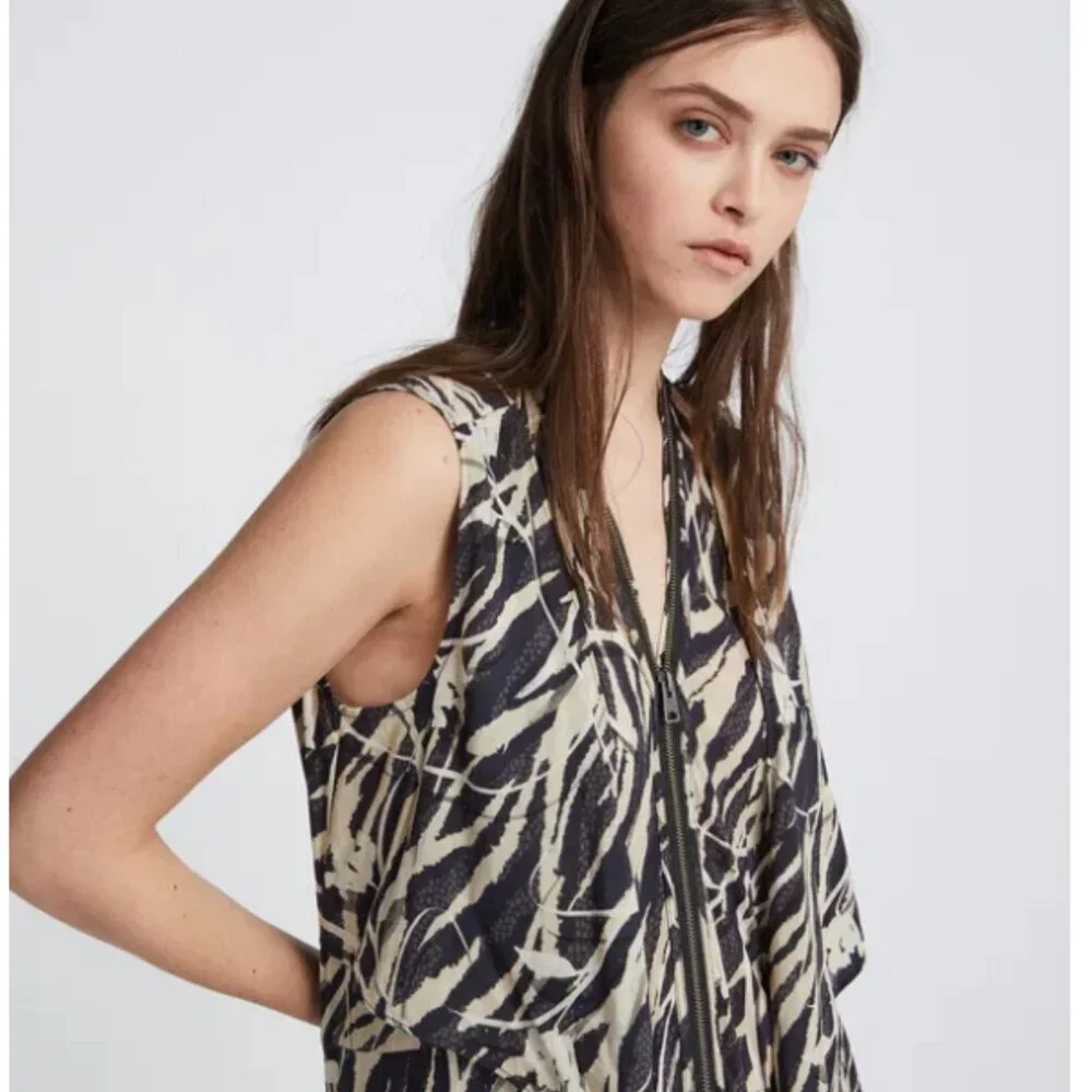 Allsaints Spitalfields Jayda Kazuno Zipper wrap Dress Small $279
